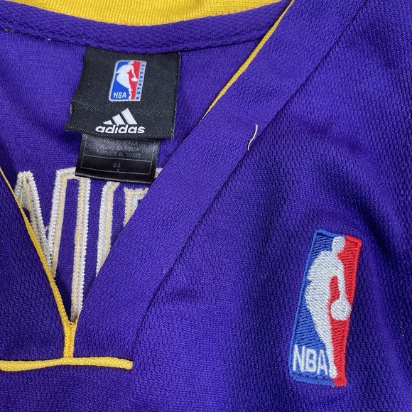 Adidas NBA Los Angeles LA Lakers Shannon Brown #12 Jersey Mens Size 44 Purple - Picture 4 of 11